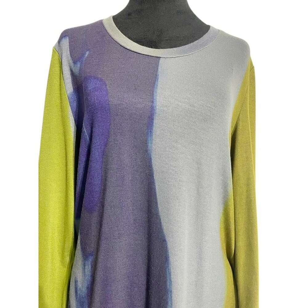 Claire Desjardins Size Medium Top Blouse Long Sleeve Shirt Art Wear Abstract - Picture 2 of 7